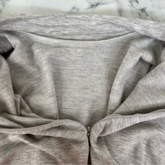 Express Gray Cozy Stretch Jersey Knit Belted Puff Sleeve Lounge Jumpsuit XL - Picture 8 of 14